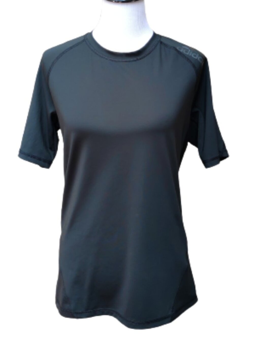 Adidas Fitness Crewneck Top Black Alphaskin Climacool Workout Gym Yoga